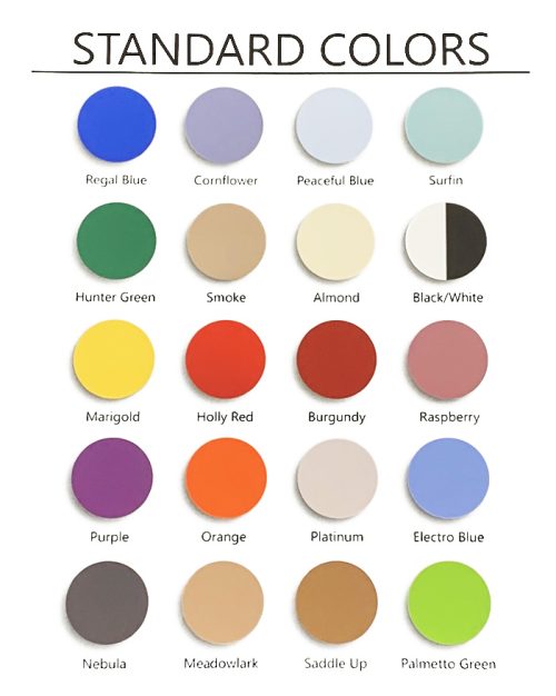 Sol-O-Matic Color Samples - Gold Coin Laundry Equipment